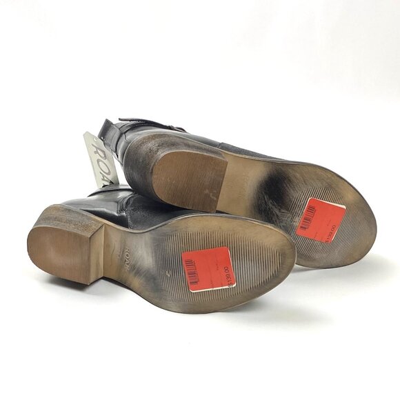 Roan Uma Hand Finished Full Grain Leather Belted Cowboy Heel Booties. 8.5 - Picture 8 of 12